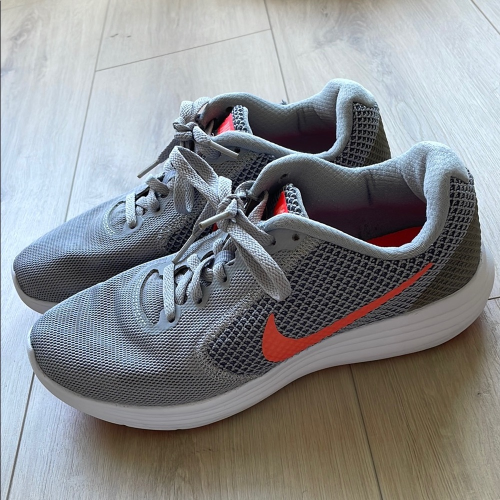 Nike Gray and Orange Running Shoes
